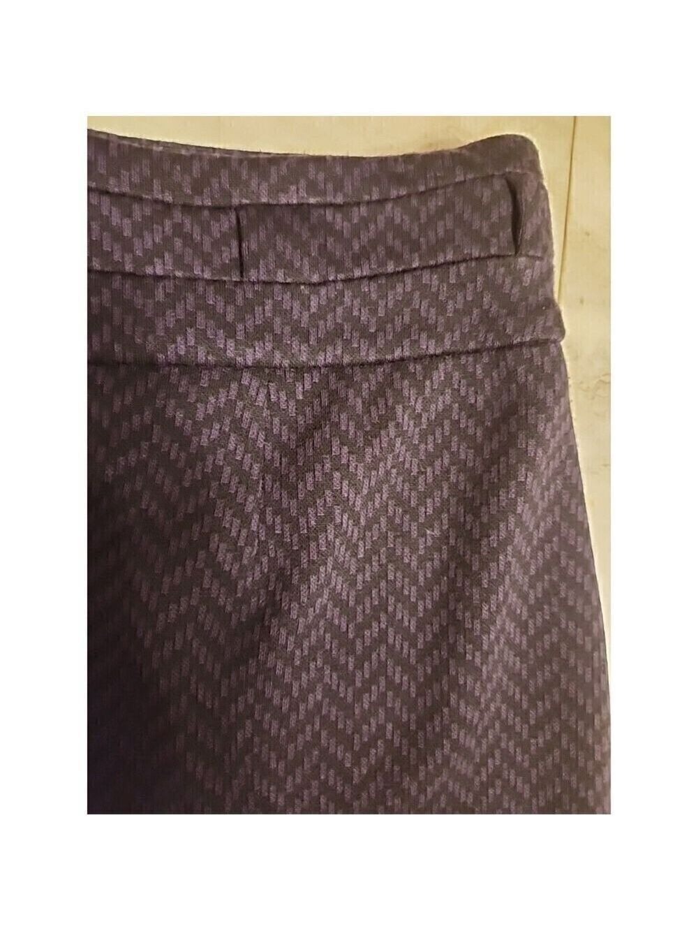 Grace Elements Skirt Sz: 6 Pencil Straight Stretch Chevron Black Purple No Belt